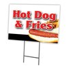 Signmission Hot Dogs & Fries Combo Yard & Stake outdoor plastic coroplast window, C-1216-Hot Dogs & Fries Combo C-1216-DS-Hot Dogs & Fries Combo